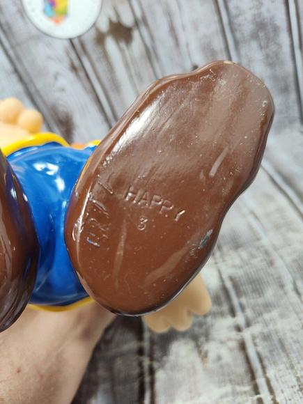 Vintage Walt Disney Productions Happy 3 Dwarf Snow White Vinyl 8" Squeaker Japan - Picture 12 of 12